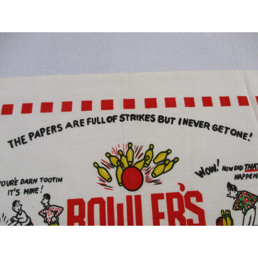 Bowler's Crying Towel Multicolor Cotton Retro Bowling Kitchen Tea Towel Humor - Picture 7 of 14